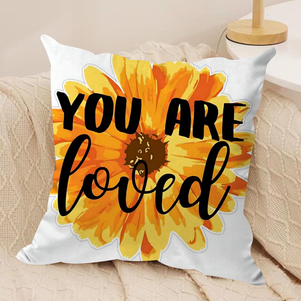 Sunflower Patterns Cushion Cover Soft Plush Throw Pillow Cover DoubleSided Decorative Cushion Case Sofa Bedroom Home Decor