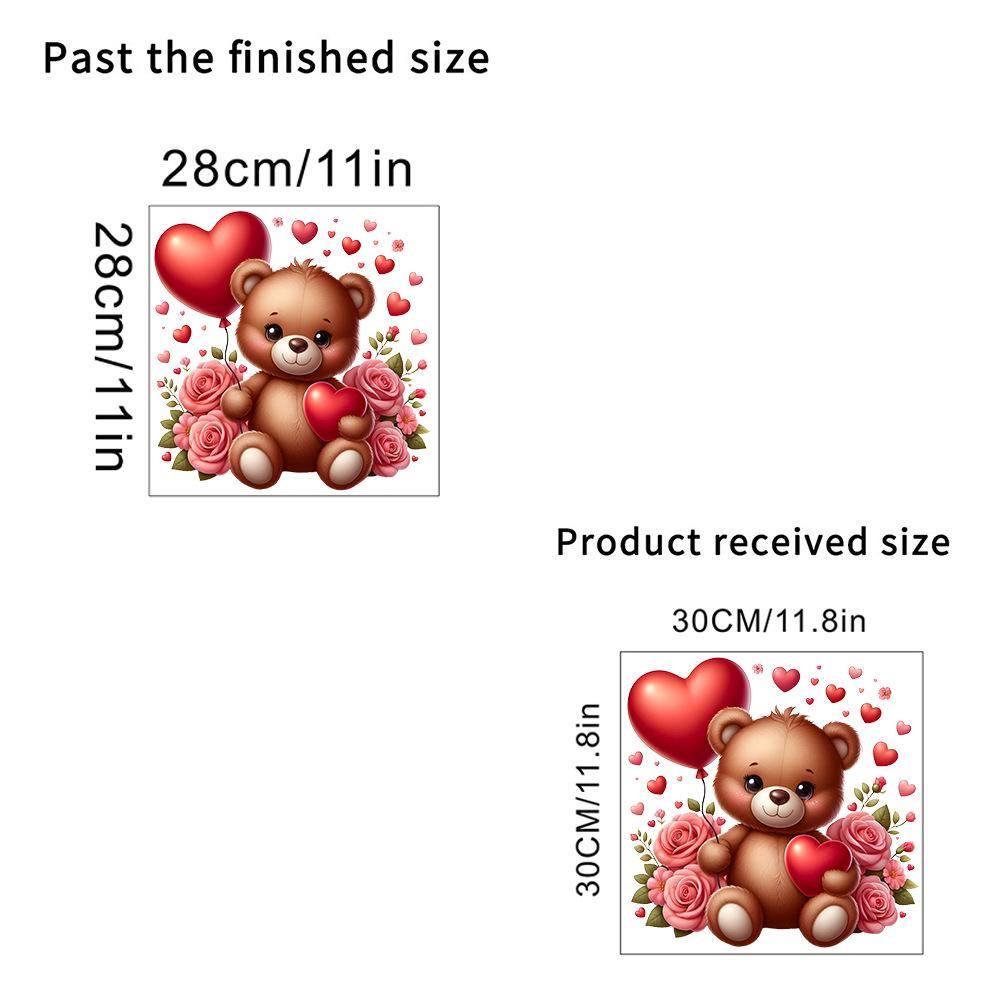 Valentine's Heart Bear Wall Sticker for Living Room, Bedroom, Entryway, or Glass Cabinets