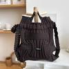 Multifunctional Pleated Elastic Knit Backpack