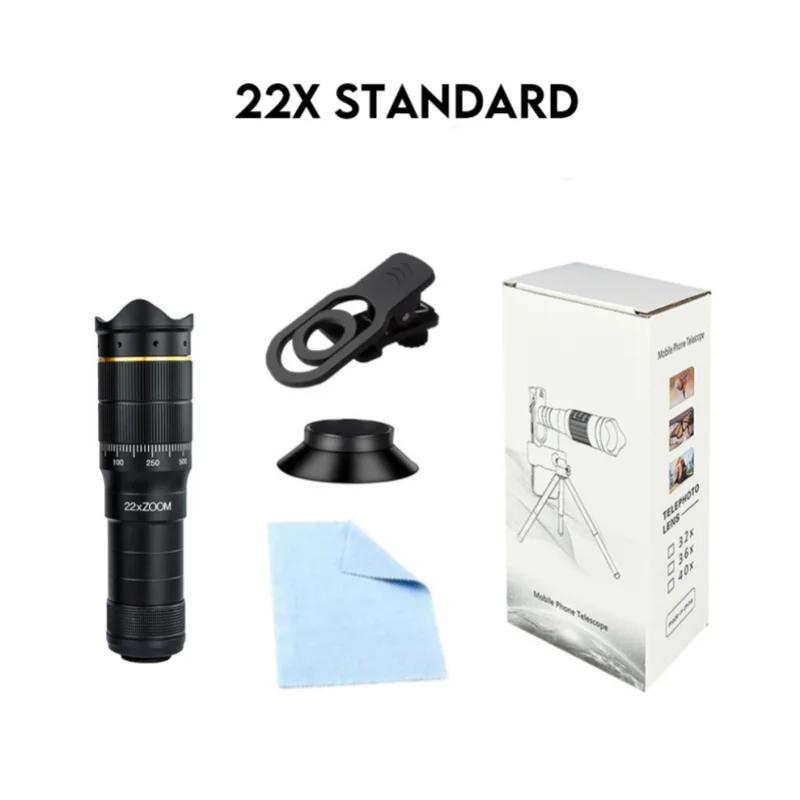 32x 22x 4K Professionelles Teleskop Monokular HD Zoom Handyobjektiv Kamera Teleobjektiv Mit Stativ Metallteleskop Für Tourismus