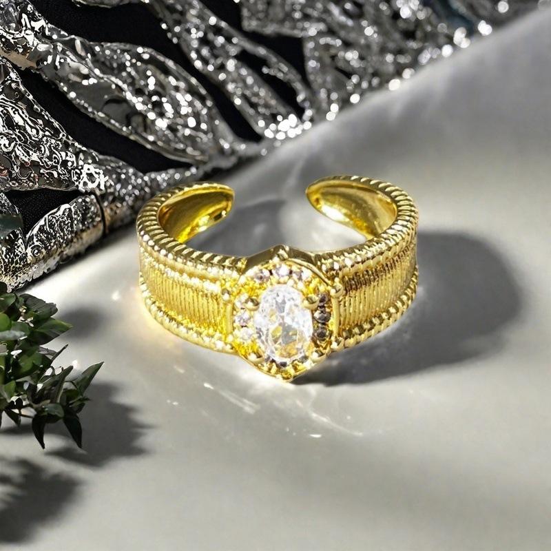 Three-Dimensional Exquisite Medieval French Retro Open Ring Luxury Light Luxury Niche Zircon Accessories Women