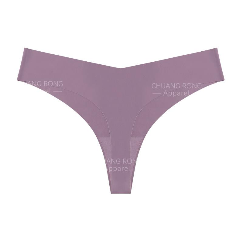 

European and American sexy large-size underwear women s one-piece seamless ice silk pure cotton crotch quick-drying breathable fitness thong S