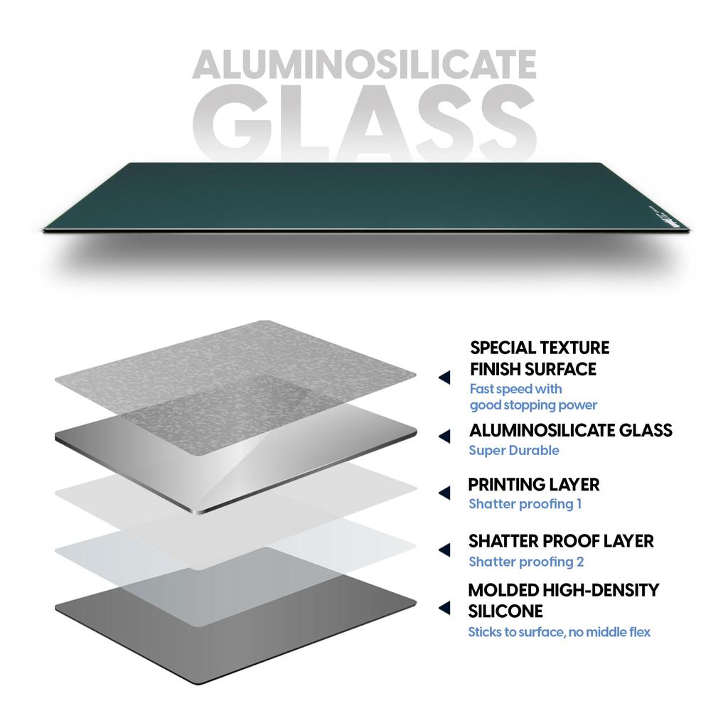 Pulsar Gaming Gears eSports Specification Gaming Mousepad Superglide3 Glass 49cm x 42cm Mousepad, Non-Slip, (XL, Green)