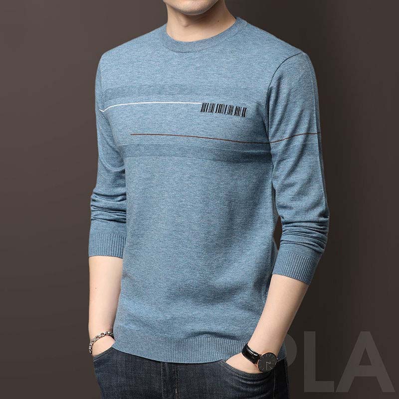 

Мужской шерстяной свитер, весна-осень 2021, тонкий мужской свитер с круглым вырезом, пуловер M