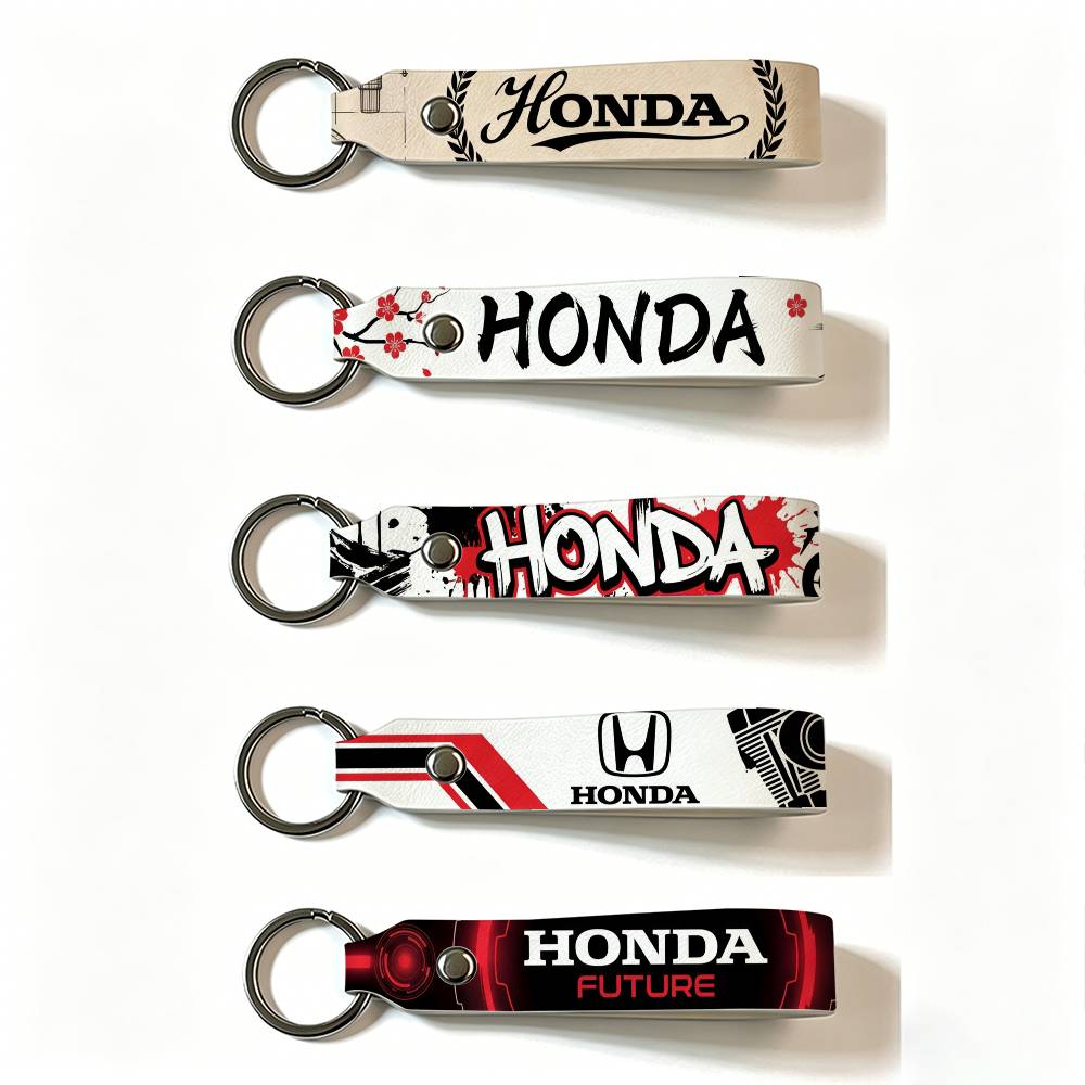 FOR HONDA RACING RIDE PU Leather Keychain Minimalist Key Holder Durable Key Organizer Car Keys Bag Accessories Gift LK6