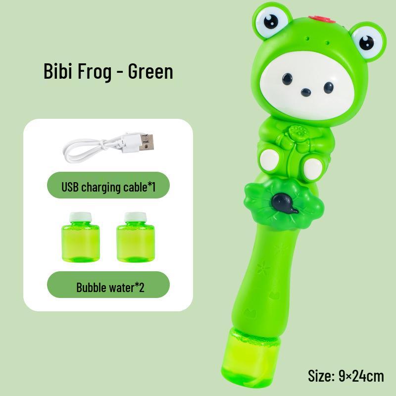 Rechargeable Cartoon Space Rabbit Bubble Gun - Leak-Free Handheld Automatic Bubble Machine
