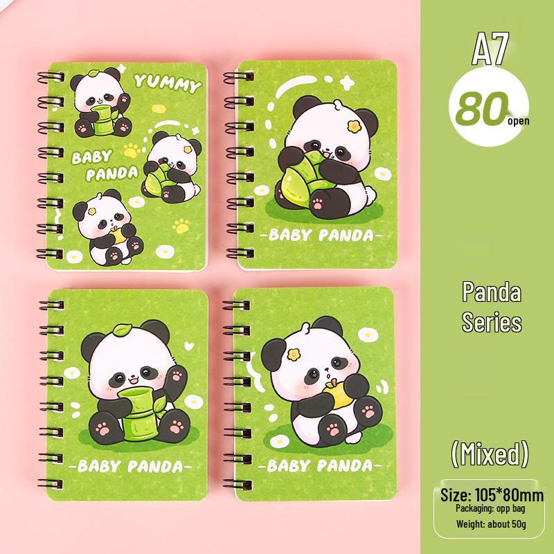 Cute Mini Cartoon Coil Notebook - Portable Pocket-Size Study Journal for Students