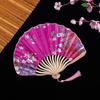 Home Decoration Gift Sea Shell Shape Bamboo Craft Folding Fan Photography Prop Dance Fan Hand Fan