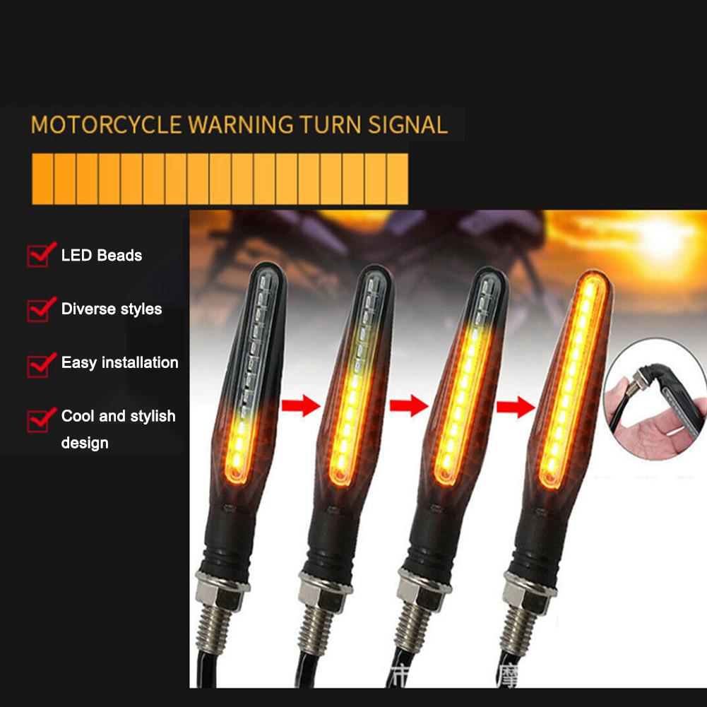 2pcs Multi-functional Motorcycle Turn Signal IP68 12V LED Portable Line Strip Running Horse Indicator Taillight Flash