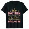 Fashion Birthday Princess Girls Party T-shirt Family Gathering Matching Sibling Tees Kids Adult Clothing Crown Graphic Y2k Tops