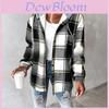 Womens Plaid Check Pattern Blend Coat With Hood For Casual Office Wear Spring