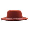 Autumn and winter new British men's top hat, flat-top woolen hat, European and American jazz hat, big-brimmed women's hat