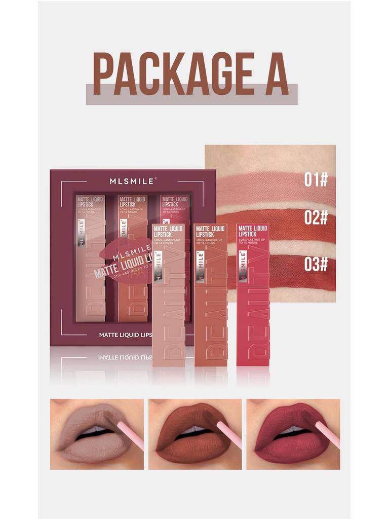 Matte Velvet Long-lasting Lip Gloss Set: Waterproof & Non-stick, Hot European/American Style