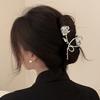 Vintage Style Love Rose Large Metal Pan Hair Grab Clip Female Back Of Head Shark Clip Headdress