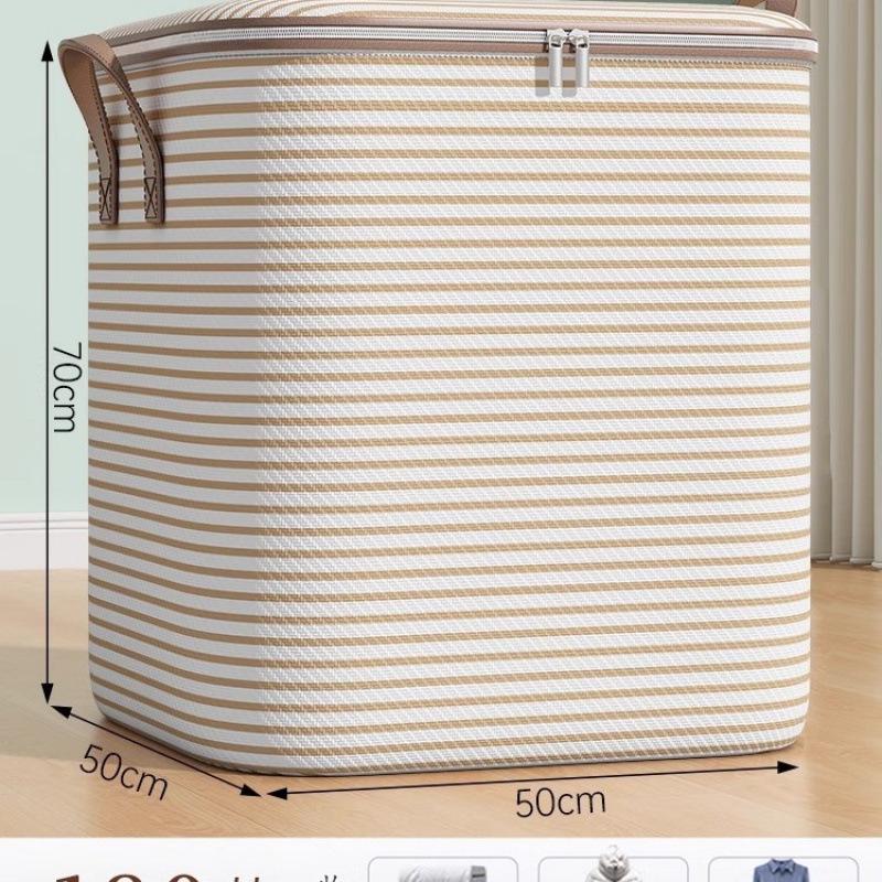 Houndstooth Large Capacity Waterproof Storage Bag - Moisture-proof Non-woven Fabric Organizer for Clothes 