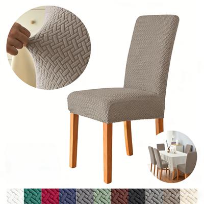 New Jacquard Chair Cover Stretch Universal High Back Dining Chair Covers Anti-dirty Seat Slipcovers for Wedding Dining Room Home