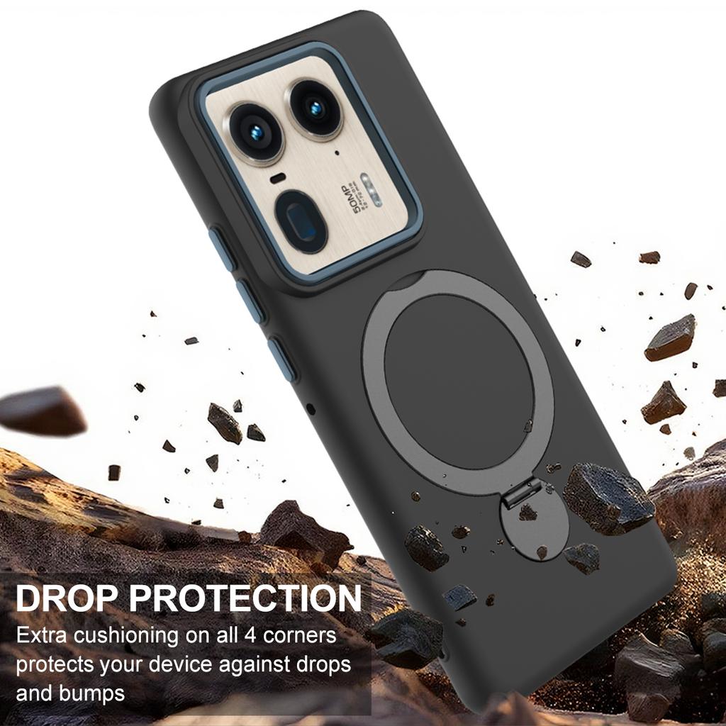 For Motorola Moto X50 Ultra 5G/Motorola Edge 50 Ultra 5G Magnetic Case Rotating Ring Kickstand TPU + PC Back Cover