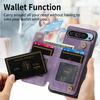 For Google Pixel 9 Pro XL Case with Card Holder Retro Leather+TPU Zipper Phone Cover