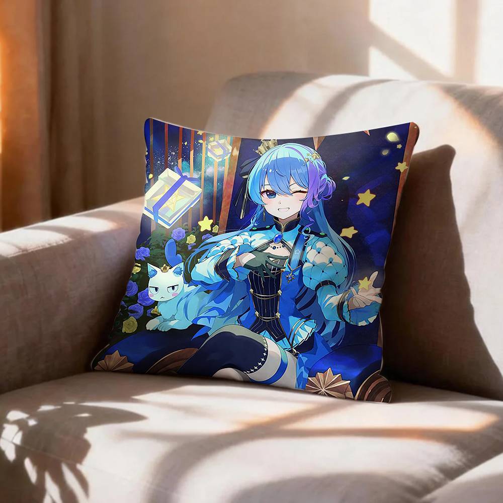 COOL Hoshimachi SSuisei Vtuber Pillow Case Pattern Printed Pillowcase For Living Room Sofa Cushion Cover