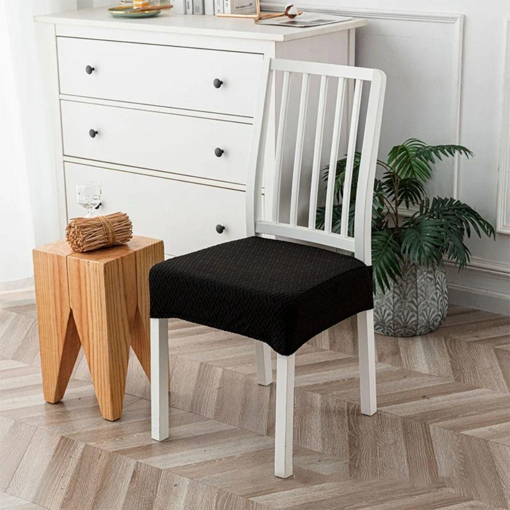 Washable Stretch Chair Seat Covers Solid Colors Spandex Chair Covers  Dining Room