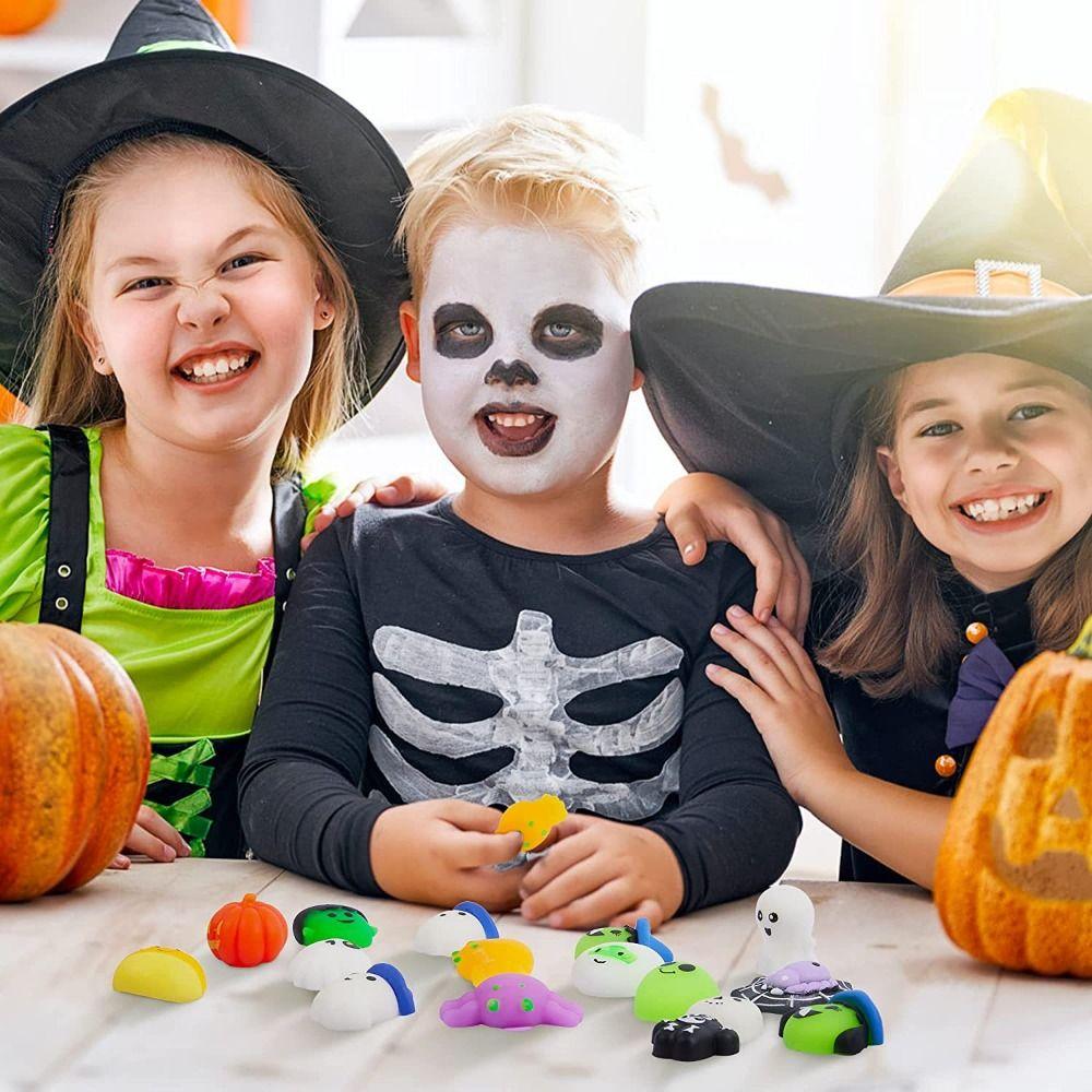 10pcs Ghost Cartoon Halloween Fidget Toy Slow Rebounce Pinch Compression Toy  Costume