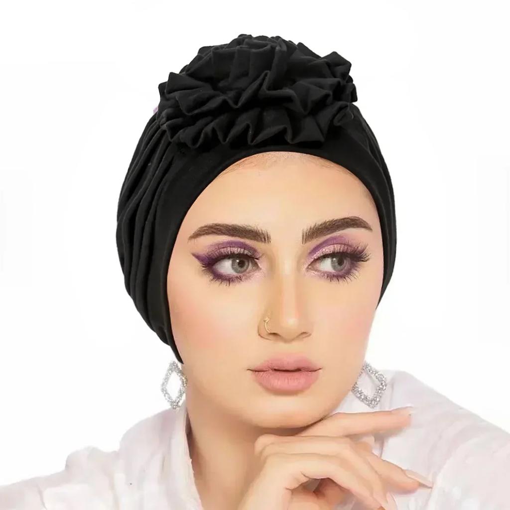 Women Sequin Knotted Turban Indian Hat Muslim Hijab Beanie Bonnet Hair Loss Headscarf Chemo Cap Headwear Bandanas Turbante Mujer