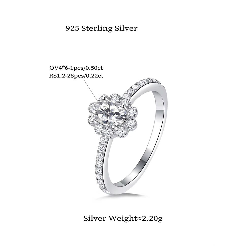 Klassisk Moissanite Jubileumsring Delikat Bryllupsforlovelsesringer Mote Elegant blendende blomsterring for kvinner