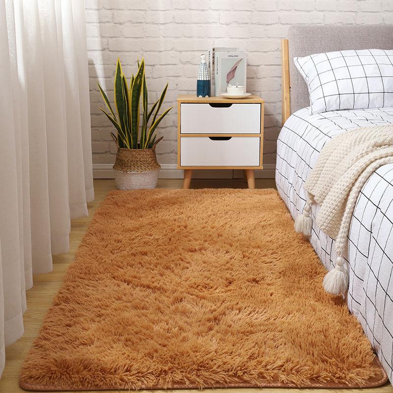 Silk-wool Bedroom Carpet, Tea Table In the Living Room, Tie-dyed Plush Bedside Blanket, Balcony Bay Window Mat, Plush Full-laid Non-slip Floor Mat