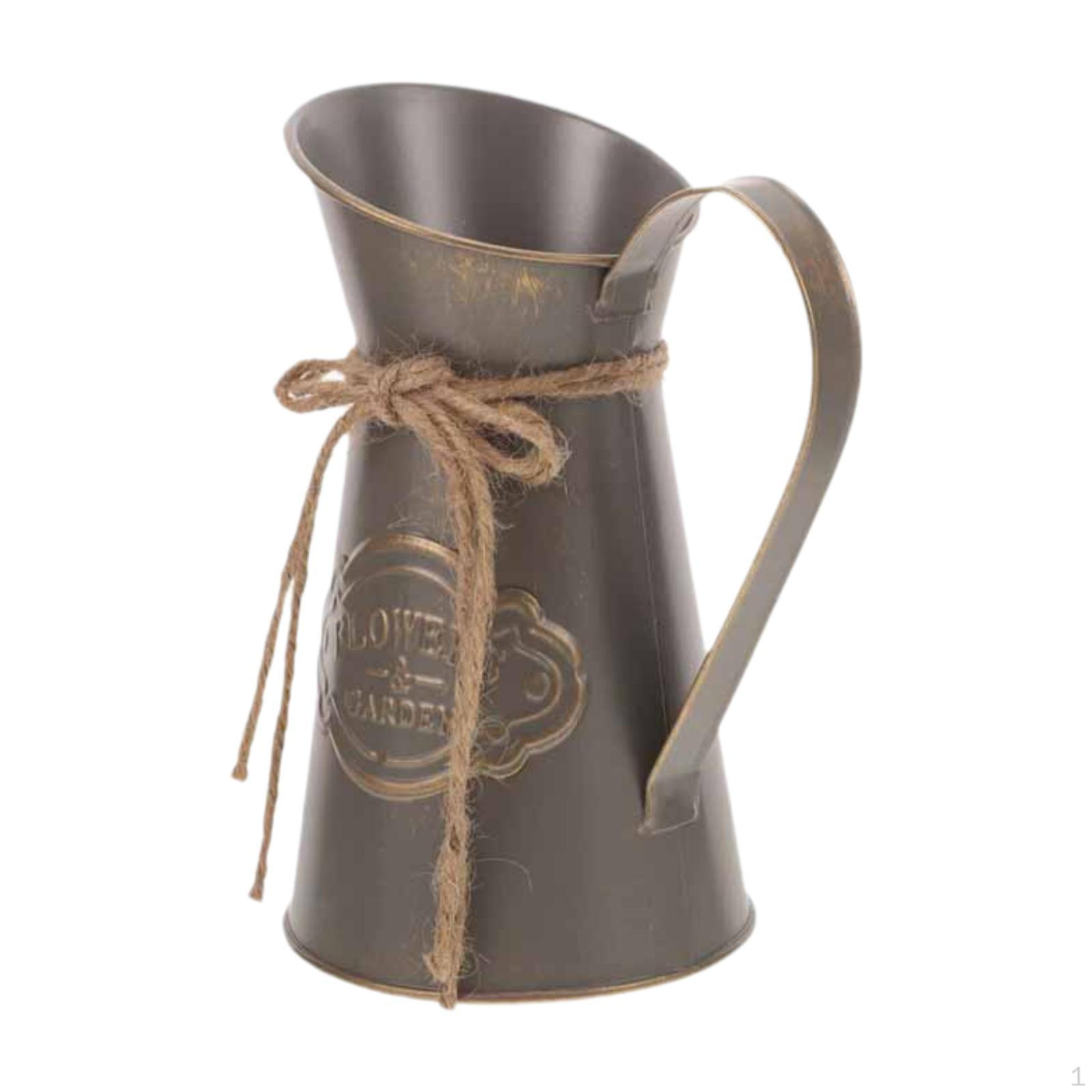 

Цветочная рустикальная декоративная ваза, французское ведро, держатель для цветов, фермерская ваза для искусственных цветов серый