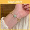 Gold Zircon Clover Charm Hand Chain For Womens Stylish Daily Accessory