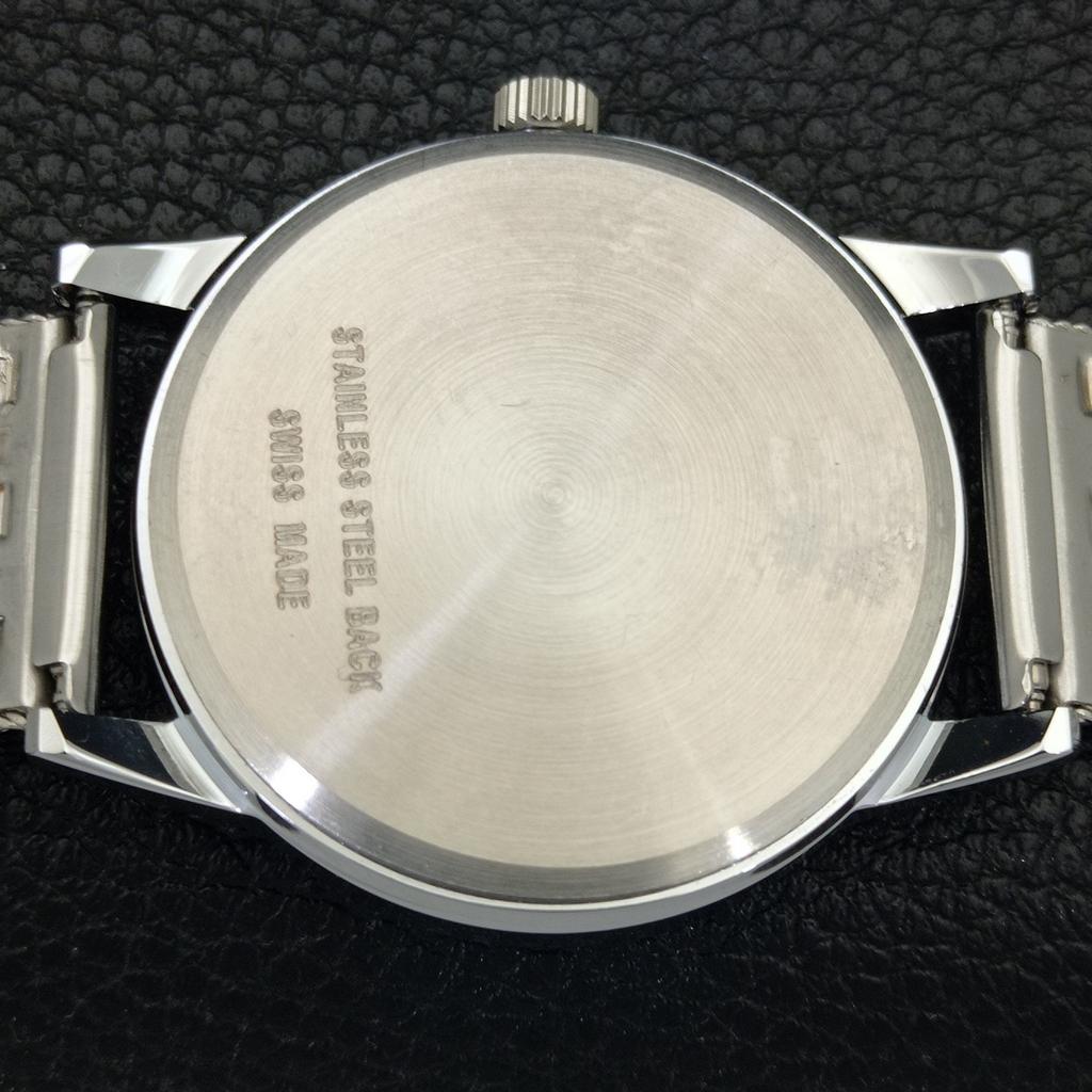 SZWAJCARSKI VINTAGE MONTINE RĘCZNY MĘSKI ODNOWIONY ZEGAREK CZARNA TARCZA a441069-1