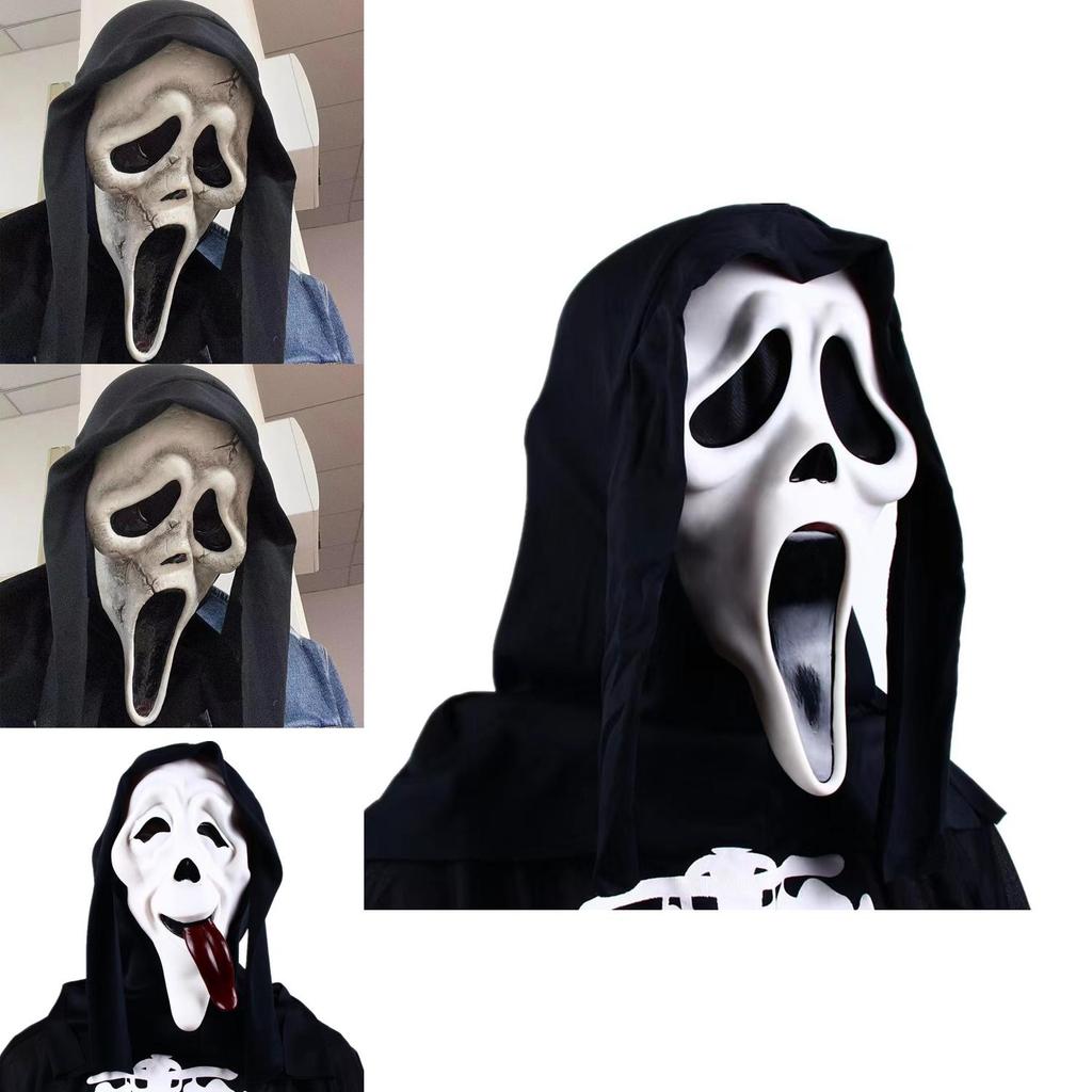 Scream Ghost Latex Mask Horror Costume Accessory For Halloween Parties