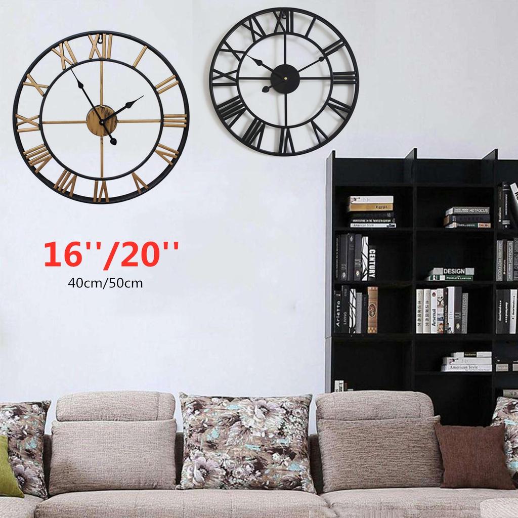

Большие металлические настенные часы-скелет, античное золото, декор для дома, круглые настенные часы, декоративные для гостиной, 40 см/50 см чёрный