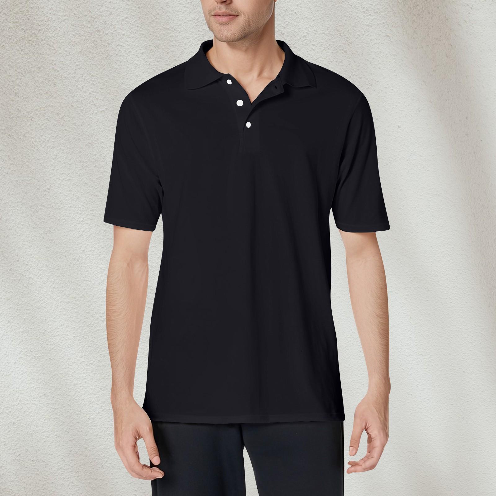 Мужская рубашка с коротким рукавом из мягкого хлопка и воротником L чёрный