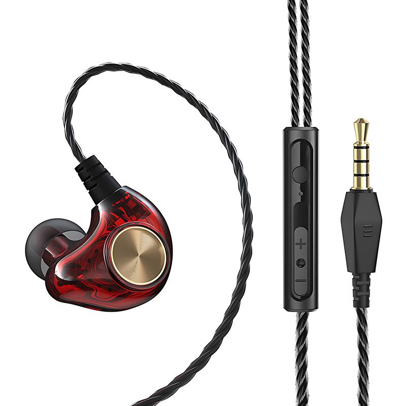 

Проводные наушники HIFI Heavy Bass 3,5 мм AUX In Ear Gaming Headset Динамические музыкальные наушники Стерео шумоподавляющие наушники с микрофоном Red