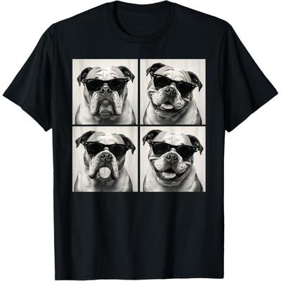 Lustiges Englische Bulldogge Hundeliebhaber Süße Bulldogge Fotokabine T-Shirt