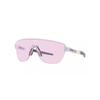 Temple Logo Injection Molded Irregular Sunglasses Unisex Couple Silver