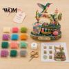 Beaded Flower And Bird Decor Tiny 3D Sewing Machine DIY Kit for Kids & Adults, Exquisite Hummingbird Handmade Bead Creative Beadwork Project