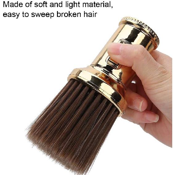 Hair Sweep, Multifunctional Neck Duster Brush Beard Shaving Brush Barber Brush for Barber Shop(Gold)