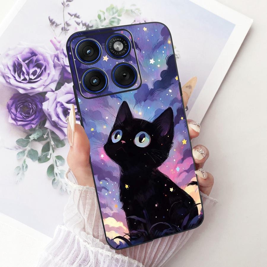 For Motorola Edge 70 / Moto X70 Air Back Cover for Moto Edge70 X 70Air Case TPU Soft Silicone Cute Cat Printed Phone Case Cover