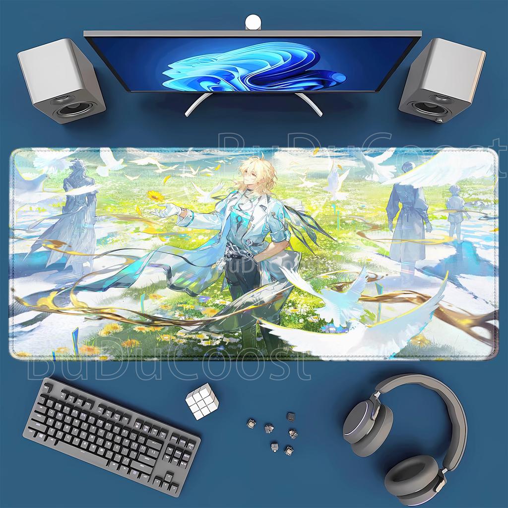 Wuthering Waves LuukHerssen Mousepad overlock offices Gaming keyboard Mouse Pad Anime Rubber HD Printing xmm XXL Desk Mat