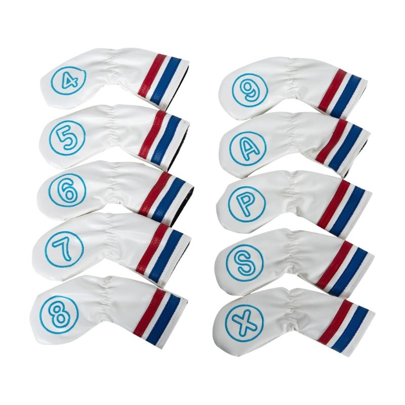Quickly Install Golf Head Cover Waterproofed Number Texture Universals Size For Club Protecting белый