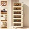 70-90cm No-Install Folding Storage Cabinet for Home, Living Room, Bedroom, Multi-layer Wardrobe, Sundries Organizer.
