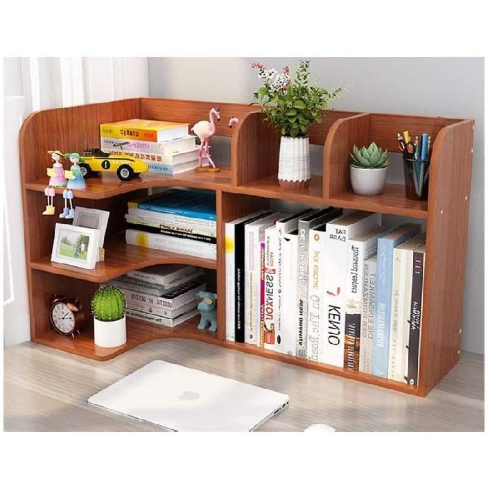 Shelves Bookshelf Organizer Desktop Bookshelf Wood Desk Organizer Office Storage Rack Free Style Display Shelf Bookcase for Tabletop Books Holder