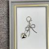 Fashion Heart Bowknot Beaded Keychain Pendant Backpack Handbag Charm Pendant Hangings Decoration Sweet Pendant Gift