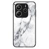 For Xiaomi Redmi Note 14 5G Case Marble Pattern Tempered Glass+PC+TPU Protective Phone Cover