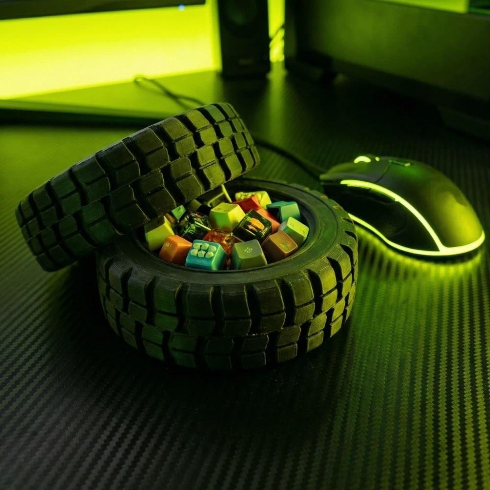 Creative Mini Tire Storage Tray Multi-Function Desktop Organizer Decorative Holder  Garage