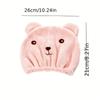 Soft absorbent dry hair cap, cute cartoon bear super soft microfiber adult quick-drying towel turban