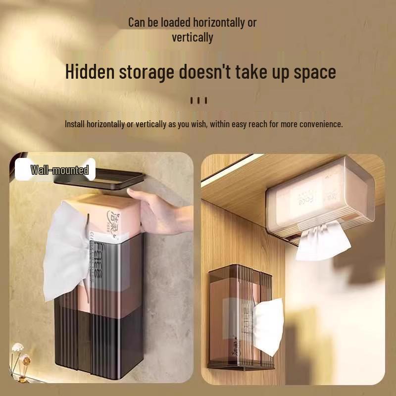 Nordic Style Wall-Mounted Tissue Storage Box for Bathroom