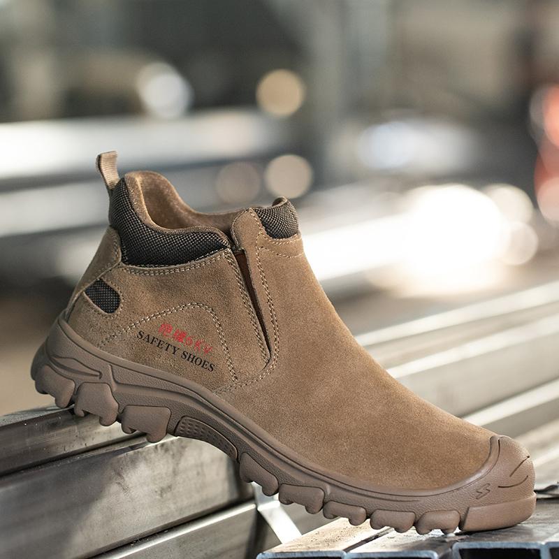 Spring And Autumn Annals Men Work Safety Shoes Indestructible Work Sneakers Protective Steel Toe Shoes Slip-resistant Shoes